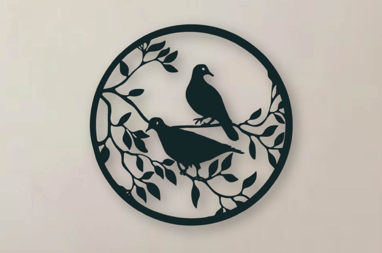 wall hang pair of turtle doves